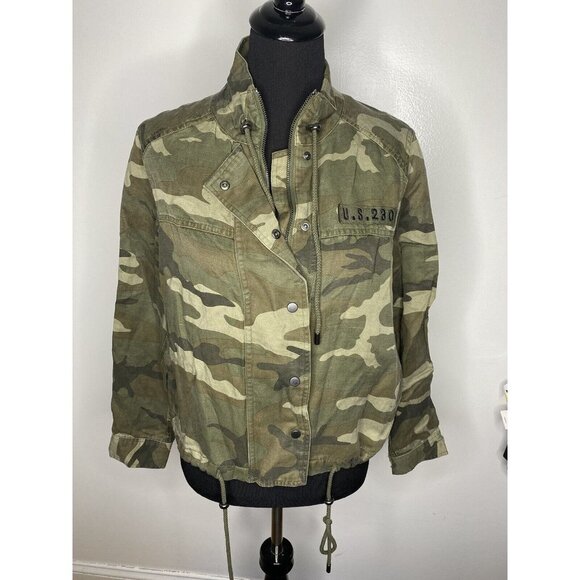 Rails Women's‎ Tennessee Jungle Camo Drawstring Waist Button Jacket SZ S - Picture 2 of 10
